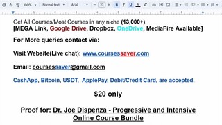 Dr. Joe Dispenza - Progressive and Intensive Online Course Bundle