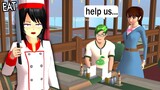 Forcing people to eat at my Restaurant in Sakura School Simulator - New Update