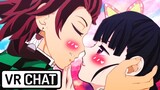 Tanjiro and Kanao's first kiss (Demon Slayer VR)
