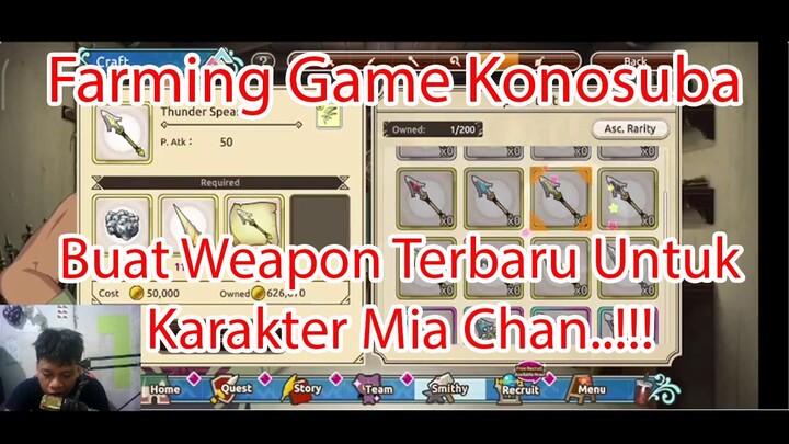 Farming Game Konosuba - Buat Weapon Terbaru Untuk Karakter Mia Chan...!!!