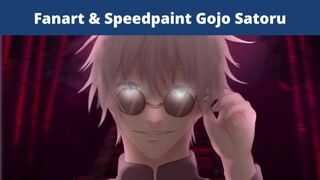 GOJO SATORU FANART + SPEEDPAINT | FANART | JUJUTSU KAISEN | SPEEDPAINT