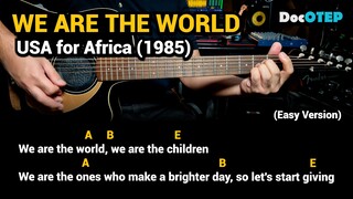 We Are the World - USA for Africa (1985) - Easy Guitar Chords Tutorial with Lyrics