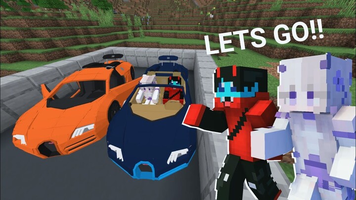 Nag race kami ng Sports Car ni Crush | Minecraft PE