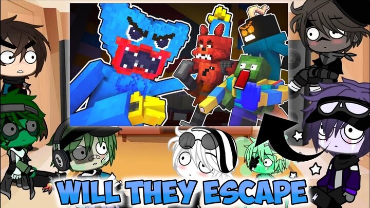 Monster School react to Poppy Playtime vs Whitty, Foxy, Zombie - Minecraft Animation