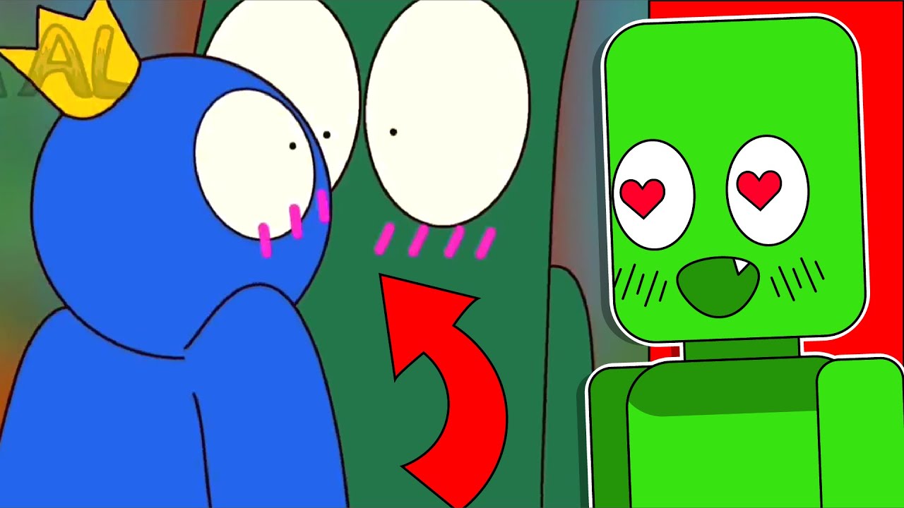 Blue x Green react to Green x Blue  Rainbow Friends react to meme - Rainbow  Friends Animations 