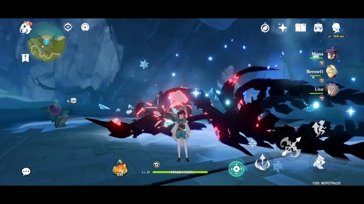 Phisichal Plunging Attack Venti Destroying Cryo Regisfine - Genshin Impact