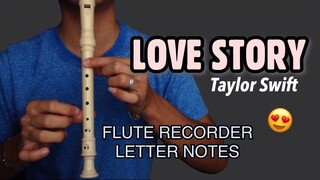 Taylor Swift- LOVE STORY (Flute Recorder Cover Letter Notes / Chords Tutorial)
