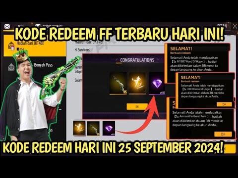 KODE REDEEM FF HARI INI! KODE REDEEM FREE FIRE TERBARU 25 SEPTEMBER 2024