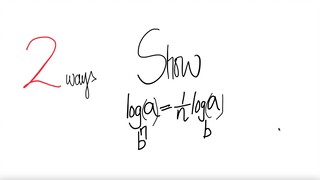 2 ways: Show logb^n(a)=1/n logb(a)