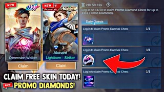 PROMO DIAMONDS TODAY! CLAIM FREE EPIC SKIN AND RECALL + PROMO DIAMONDS! | MOBILE LEGENDS 2022