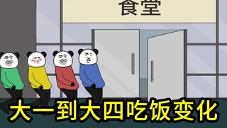 大一到大四吃饭变化