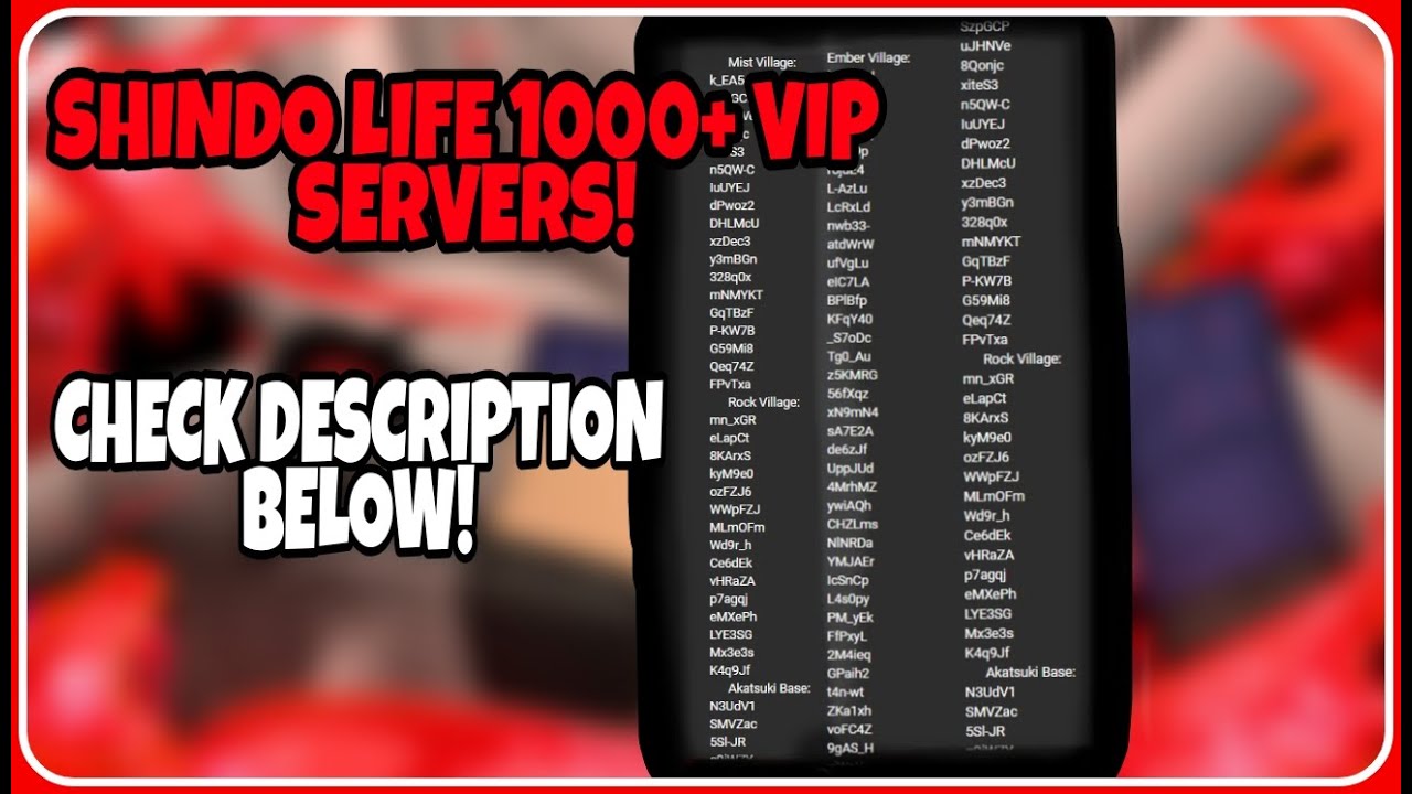 SHINDO LIFE (FREE 1000+ VIP SERVERS) IN DESCRIPTION ROBLOX 2020! - BiliBili