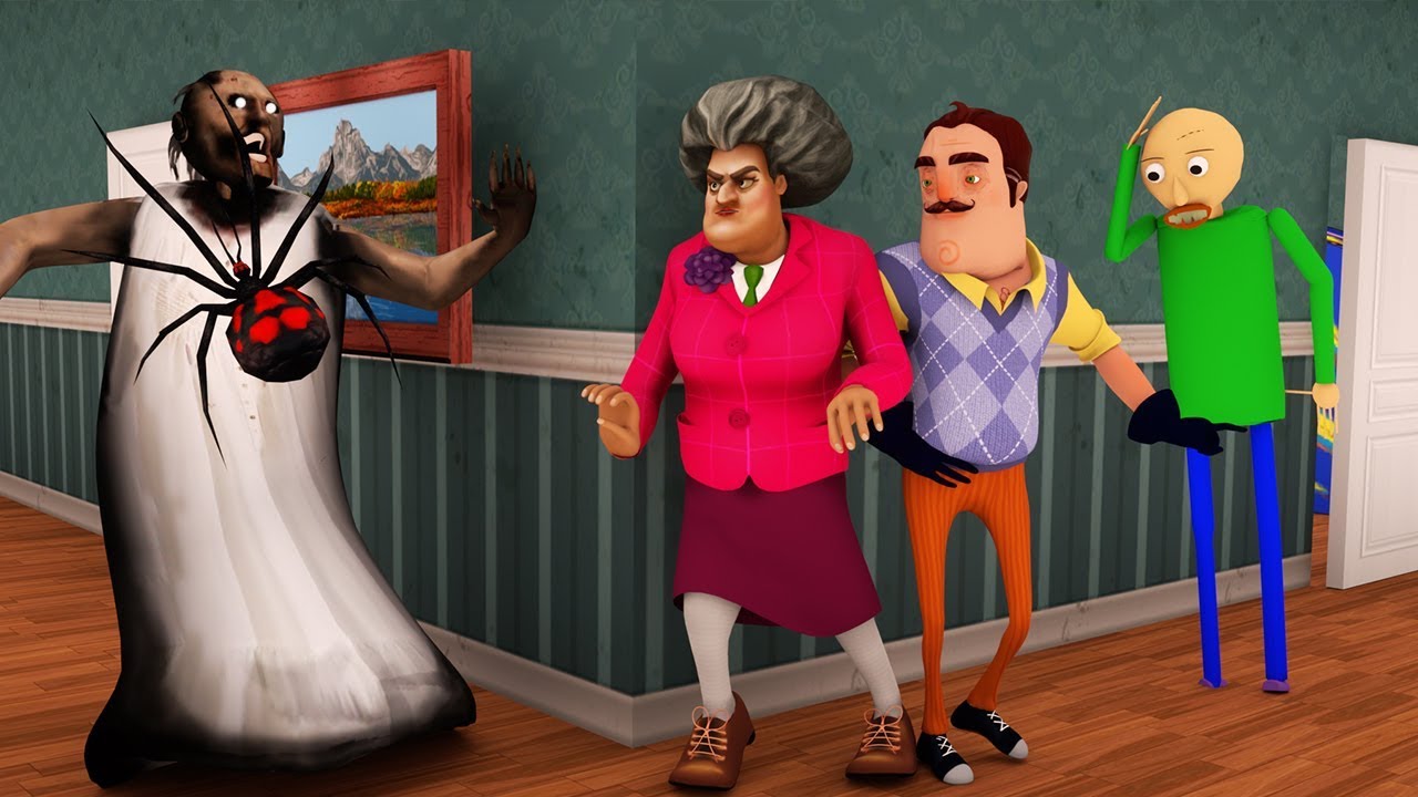 Scary Teacher 3D Animation - Baldi's vs Miss T, Ice Cream 3 Running away  from Granny - Bilibili