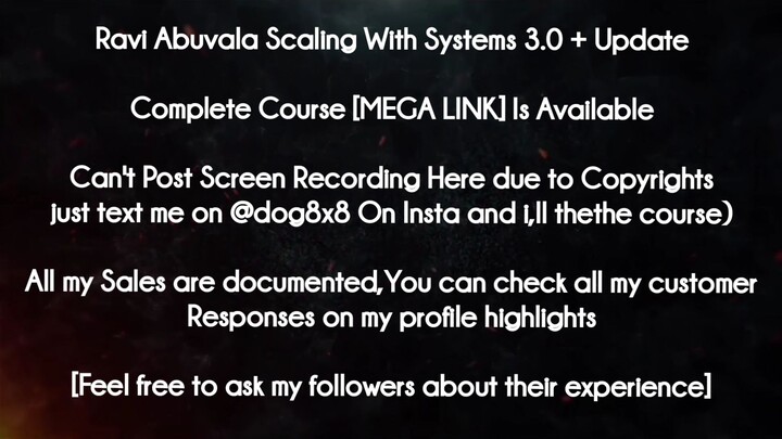 Ravi Abuvala Scaling With Systems 3.0 + Update course download