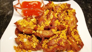 กระดูกหมูอ่อนทอดกระเทียม พริกไทย | Fried pork ribs with garlic and pepper