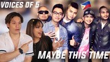 Filipino OST's are fire! Latinos react to Maybe This Time - Voices of 5 (Sarah Geronimo OST)