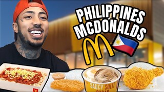 AMERICANS TRY FILIPINO MCDONALDS FOR THE FIRST TIME EVER REACTION + MUKBANG 🇵🇭