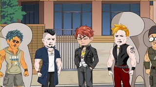 ที่ประตูโรงเรียนเกิดการต่อสู้ของแก๊ง และเมื่อฉันไปถึง ฉันก็ทำให้ทุกคนกลัวจนหนีไป