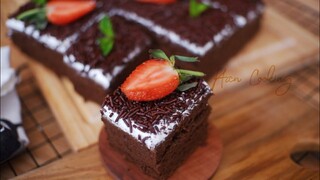 RESEP CAKE POTONG BLACKFOREST | LEMBUT DAN  CANTIK BANGET #158