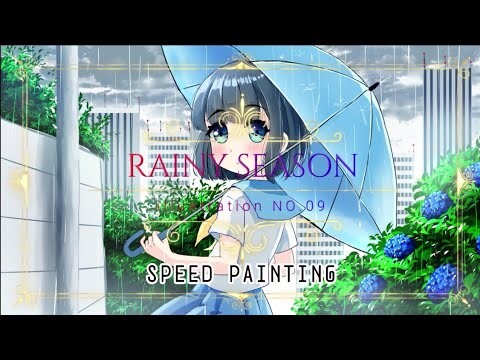 Rain Season anime digital speed painting SAI 2 illustration NO.09