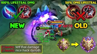 NEW DYRROTH PERFECT LIFESTEAL 1 SHOT BUILD!😲IN SOLO MYTHIC RANK | DYRROTH NEW BEST BUILD 2022