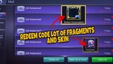 REDEEM CODE TODAY CONTAIN SO MUCH FRAGMENT AND SKIN • LIGA2 BORDER - GAME CENTER | Mobile Legends