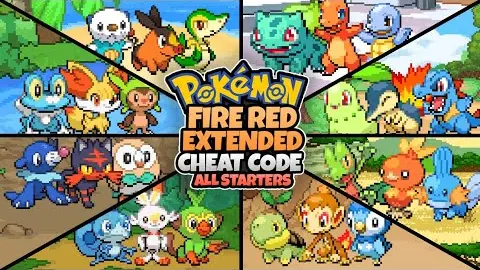 Starters Cheat Codes Pokemon Fire Red Extended v2.2.4 GBA Rom Hack - Bilibili
