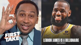 FIRST TAKE | Stephen A 'congrats' LeBron James becomes NBA's first active player worth $1 billion