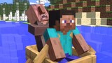 Villagers howling in pain on Steve's boat