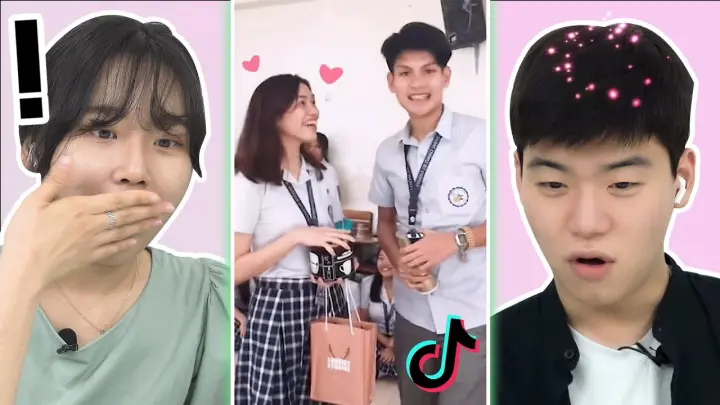 "Are they flirting in school..?!" Koreans react to Filipino students Tiktok!! l Phili-Pie