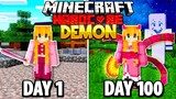 I Survived 100 Days in DEMON SLAYER as a DEMON in HARDCORE MINECRAFT!