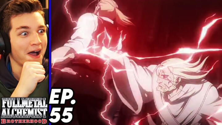 HOENHEIM VS. THE FATHER!! | Fullmetal Alchemist: Brotherhood Episode 55 REACTION!!