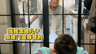 当我忽悠儿子厨房门是静音的！