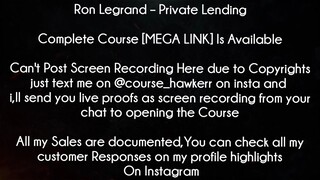 Ron Legrand Course Private Lending Download