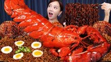 [Mukbang ASMR] Giant Lobster 🦞 Scallops Seafood Jjapaghetti noodles Korean Ramen Recipe Ssoyoung