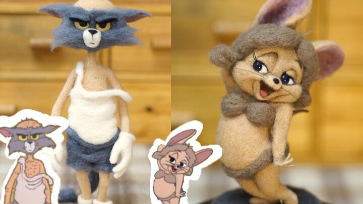 [Wool Felt] Poke a couple for Tom and Jerry with wool~/cat and mouse