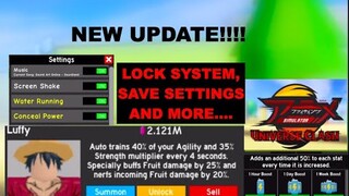 NEW LOCK CHAMPION SYSTEM| SAVE SETTINGS| ROBLOX ANIME FIGHTING SIMULATOR