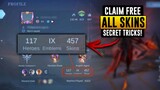 NEW SECRET TRICKS TO GET ALL SKINS FOR FREE (You Must Know!) - MOBILE LEGENDS