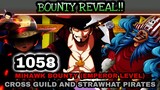One piece 1058: spoiler "Mihawk Bounty" Emperor level | Strawhat pirates and Cross guild Bounty