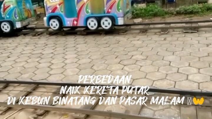 PERBEDAAN NAIK KERETA PUTAR DI KEBUN BINATANG DAN PASAR MALAM 👐