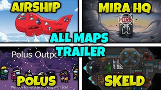 All Maps Trailers in Among Us (Comparison) - New Map Airship Trailer