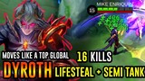 Dyroth lifesteal emblem is back! supet invincible mobile legends bang bang