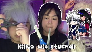 Styling Killua's Wig |Hunter x Hunter cosplay| w/my Gacha Club O.Cs