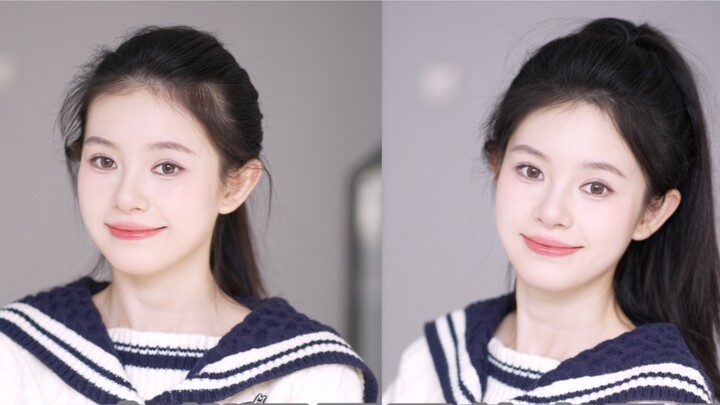 2 steps to create the same high ponytail as Zhao Lusi!