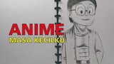 Menggambar Anime Masa Kecilku Nobita Versi Manhwa