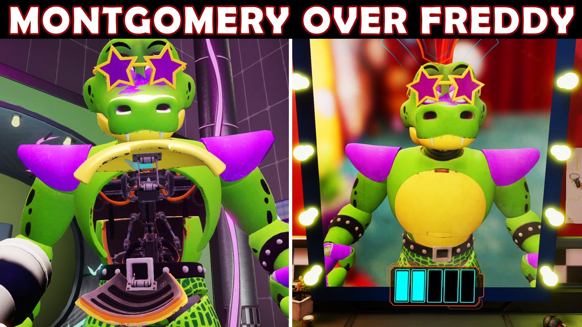 FNAF SECURITY BREACH Monty vs. Glamrock Bonnie Comparison 