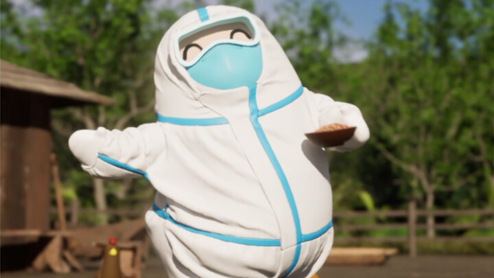The uncle is quarantined, and Dabai helps feed the chickens. Netizen: The almighty Baymax appears ag