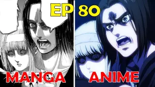 MAPPA CENSORED BLOODY SCENES? Attack on Titan The Final Season Part 2 Episode 80 Anime vs Manga