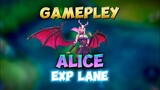 GAMEPLAY ALICE EXP LANE 🙌✍️🥶 #contentcreatormlbb #gameplay #alicemlbb #gameplayalice