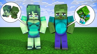 Monster School : Zombie boy Have a baby| bad zombie husband - Sad Story - Minecraft Animation